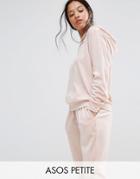 Asos Petite Lounge Velour Hoodie - Beige