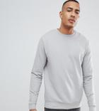 Asos Design Tall Sweatshirt In Light Gray - Gray