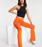 Asyou Ruched Bum Flare Pants In Orange