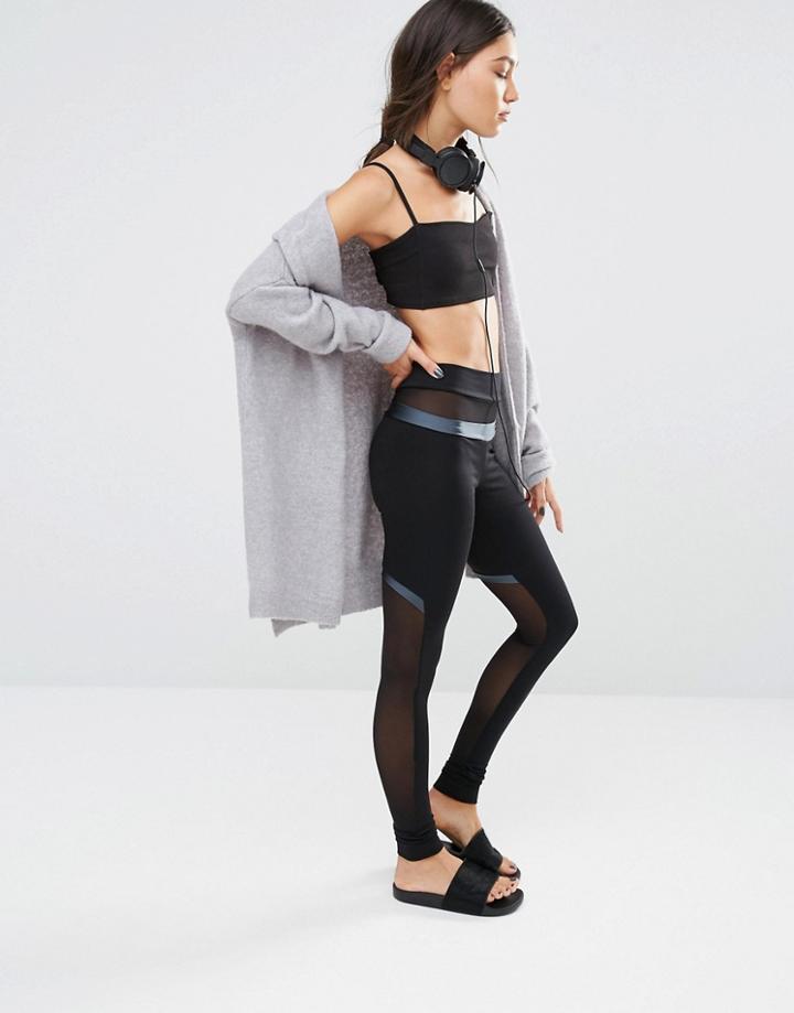 Quontum Mesh Black Legging - Black