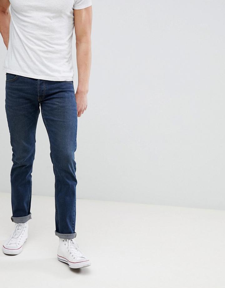 Lee Jeans Daren Regular Slim Fit In Dark Worn Blue - Blue