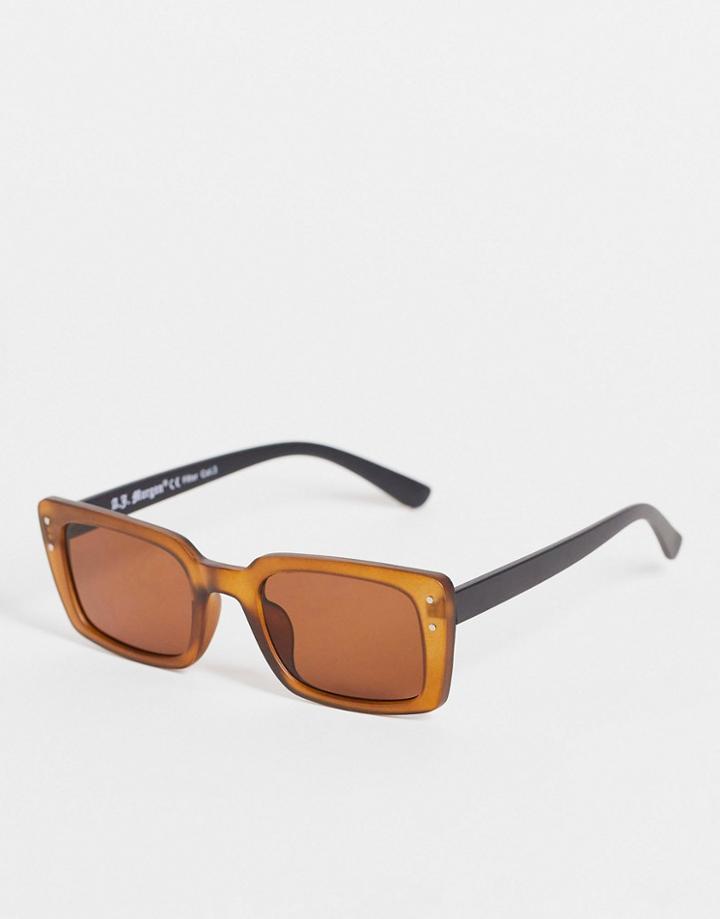 Aj Morgan Womens Square Sunglasses In Brown