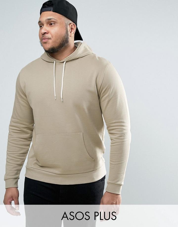 Asos Plus Hoodie In Beige - Beige
