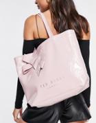 Ted Baker Nicon Large Icon Bow Tote In Peach-orange