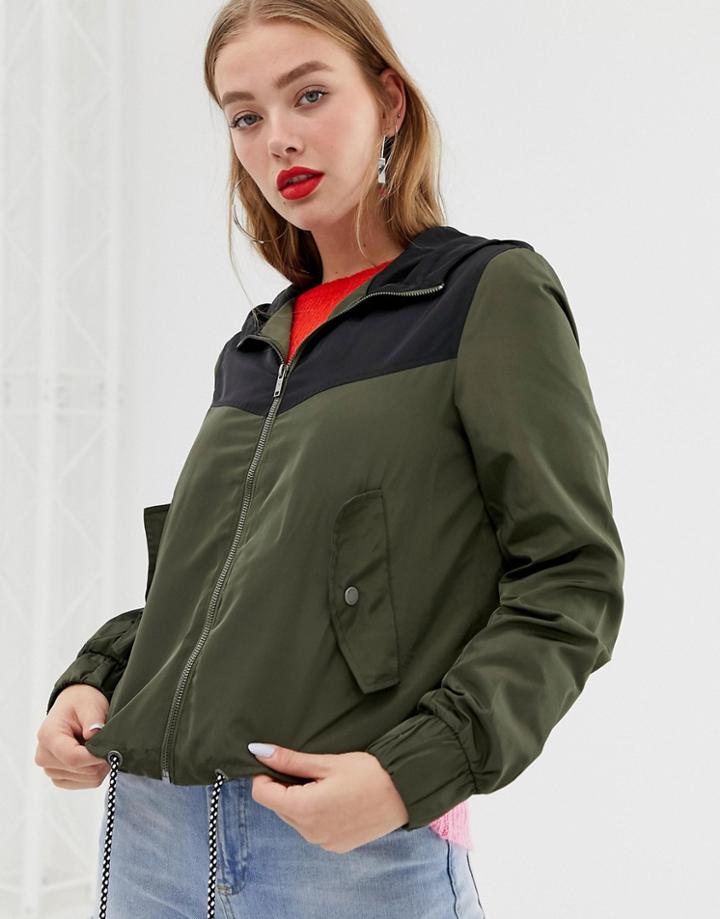 Noisy May Color Block Anorak Jacket-multi