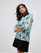 Oasis Floral Print Velvet Sweater - Multi