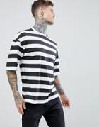 Boohooman T-shirt In Black Stripe - Black