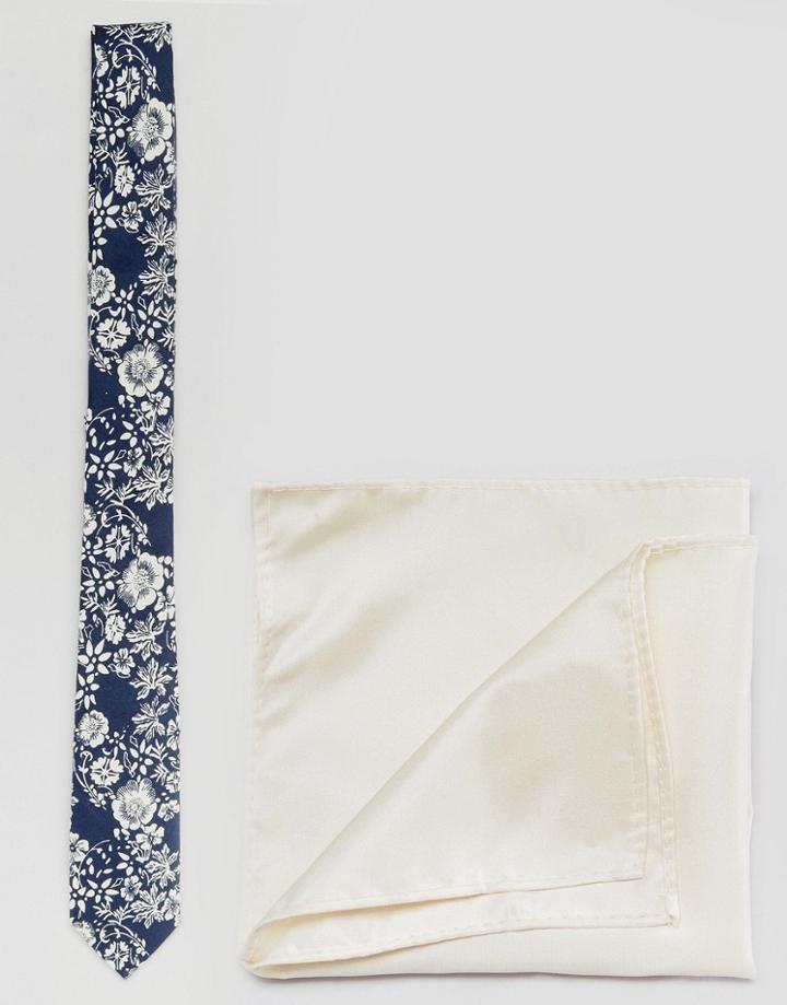 Asos Floral Tie And Pocket Square Pack - Multi