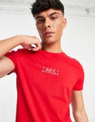 Tommy Hilfiger Central Square Logo T-shirt In Red