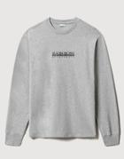 Napapijri Box Long Sleeve T-shirt In Light Gray