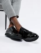Truffle Collection Patent Lace Up Shoes-black
