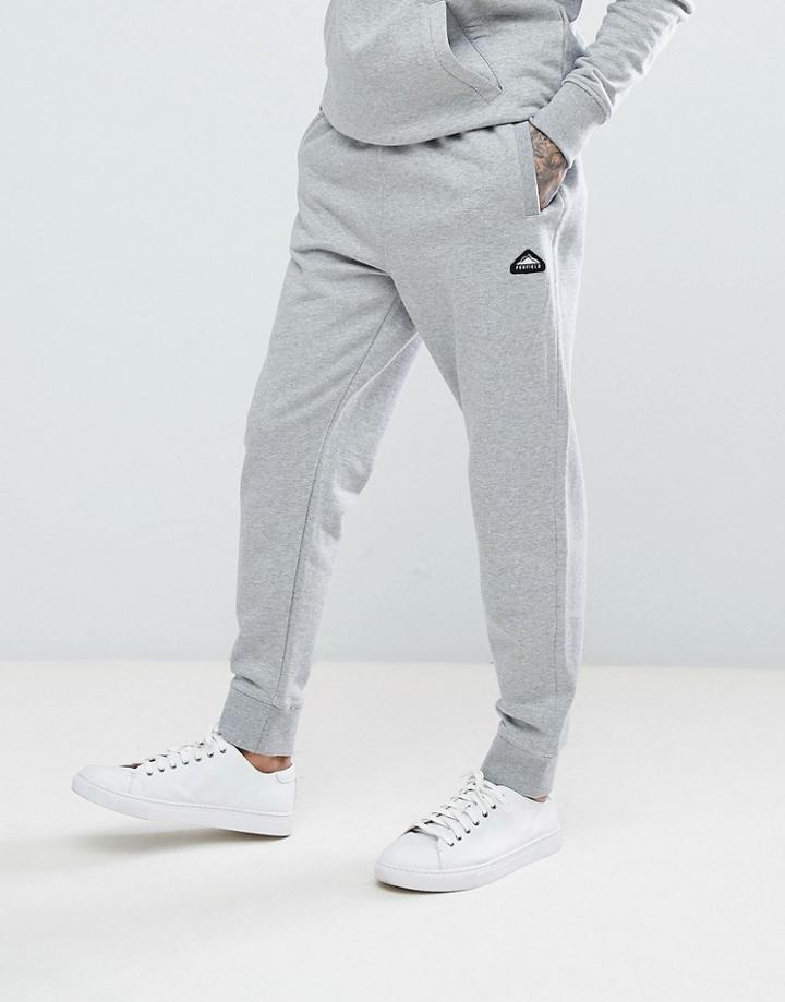 Penfield Hopedale Logo Tapered Cuffed Joggers In Gray Marl - Gray
