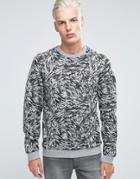 Adpt Sweatshirt With Crew Neck And All Over Print - Gray