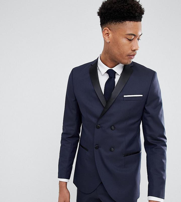 Selected Homme Tall Slim Fit Tux Db Suit Jacket - Navy