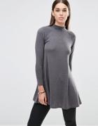 Ax Paris Turtleneck Knitted Tunic - Gray