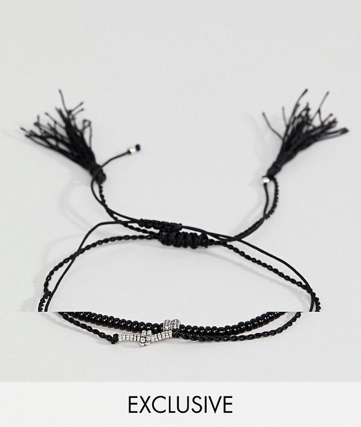 Reclaimed Vintage Inspired 2 Pack Anklet In Black Exclusive At Asos - Black
