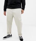Asos Design Plus Relaxed Chinos In Beige - Beige
