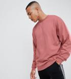 Asos Design Tall Oversized Sweatshirt In Pink - Pink