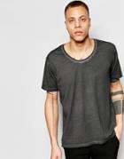 Cheap Monday T-shirt Roar Loose Fit Black Overdye - Moon Black