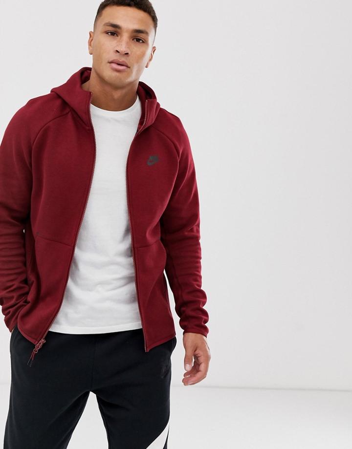 Nike Tech Fleece Hoodie Burgundy-red
