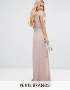 Tfnc Petite Wedding High Neck Maxi Dress With Embellished Low Back - Pink
