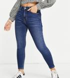 Topshop Petite Recycled Cotton Jamie Jeans In Rich Blue-blues