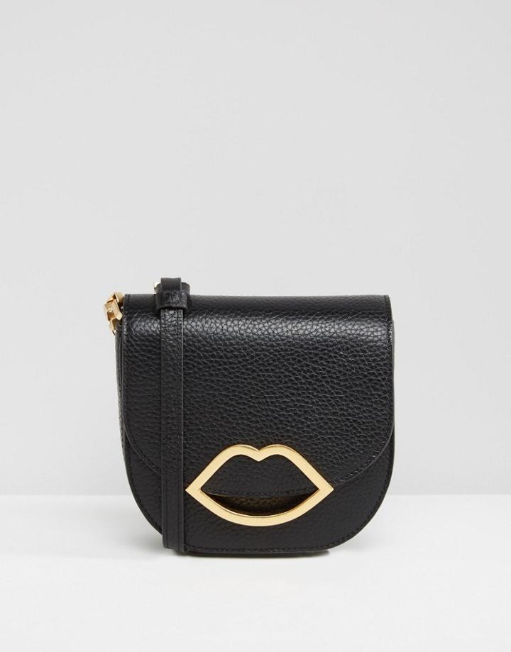 Lulu Guinness Small Amy Leather Across Body Bag - Black