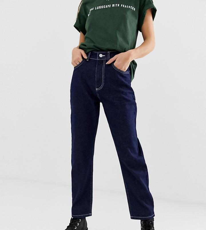 Reclaimed Vintage The '91 Mom Jean In Dark Indigo Wash-blue