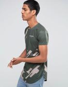 Illusive London T-shirt With Asymetric Print - Green