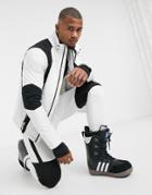 Asos 4505 Ski Jacket With Quilted Moto Style-white