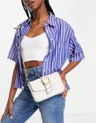 Call It Spring By Aldo Gurlpleaze Vegan Double Ring Quilted Cross Body Bag In White