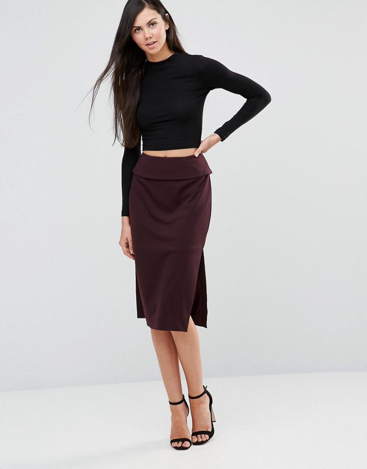 Finders Keepers Be Still Midi Skirt - Purple