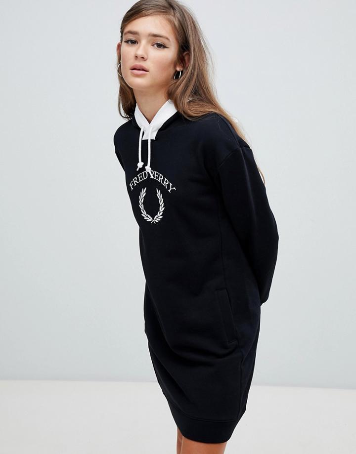 Fred Perry Laurel Wreath Hoodie Dress - Black