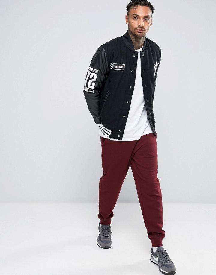 Asos Standard Joggers In Dark Red - Red