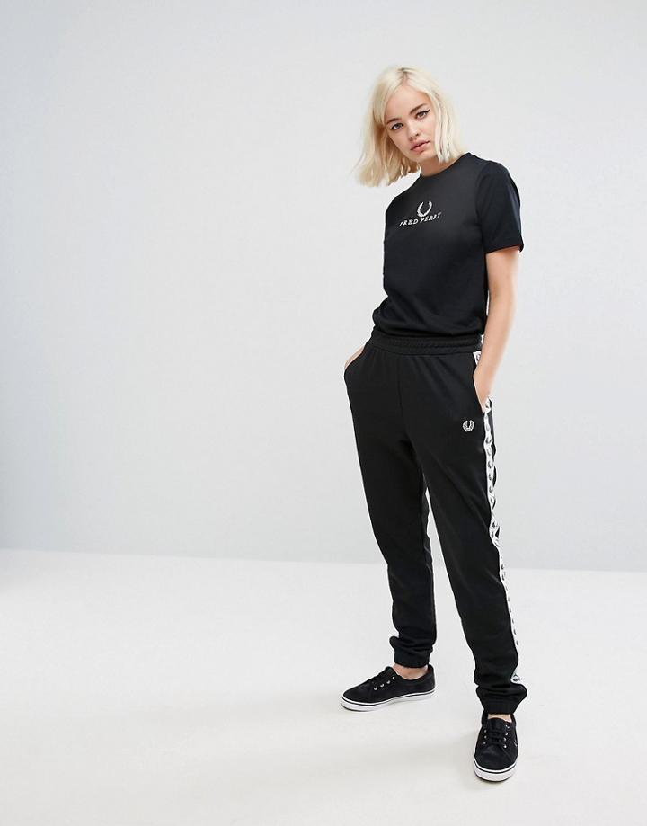 Fred Perry Taped Tracksuit Pant - Black