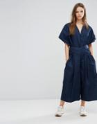Waven Caaren Jumpsuit With Tie Waist - Blue