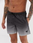 Good For Nothing Swim Shorts In Black Ombre Fade - Black