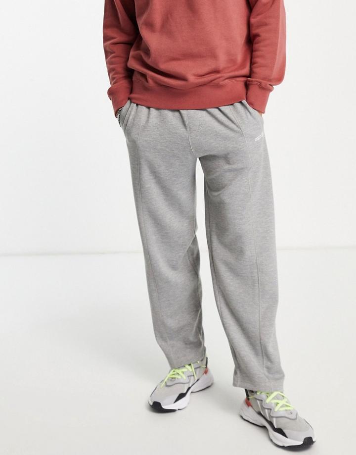 Bershka Wide Leg Sweatpants In Light Gray-grey