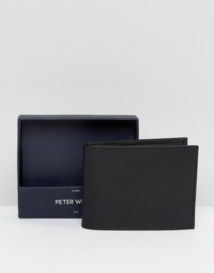 Peter Wertth Etched Wallet In Black - Black
