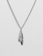 Mister Feather Necklace In Silver - Silver