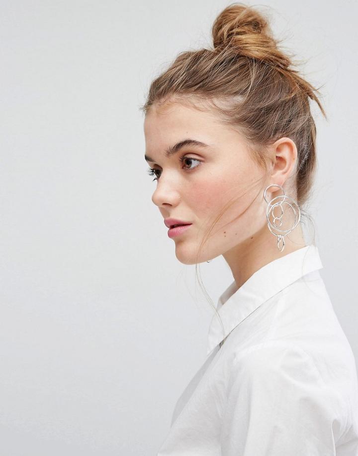 Weekday Puzzle Hoop Earrings - Silver