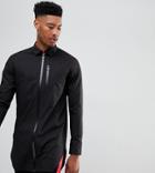Asos Design Tall Longline Shirt With Taped Zips - Black