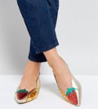 Asos Lime Wide Fit Sling Back Ballet Flats - Multi
