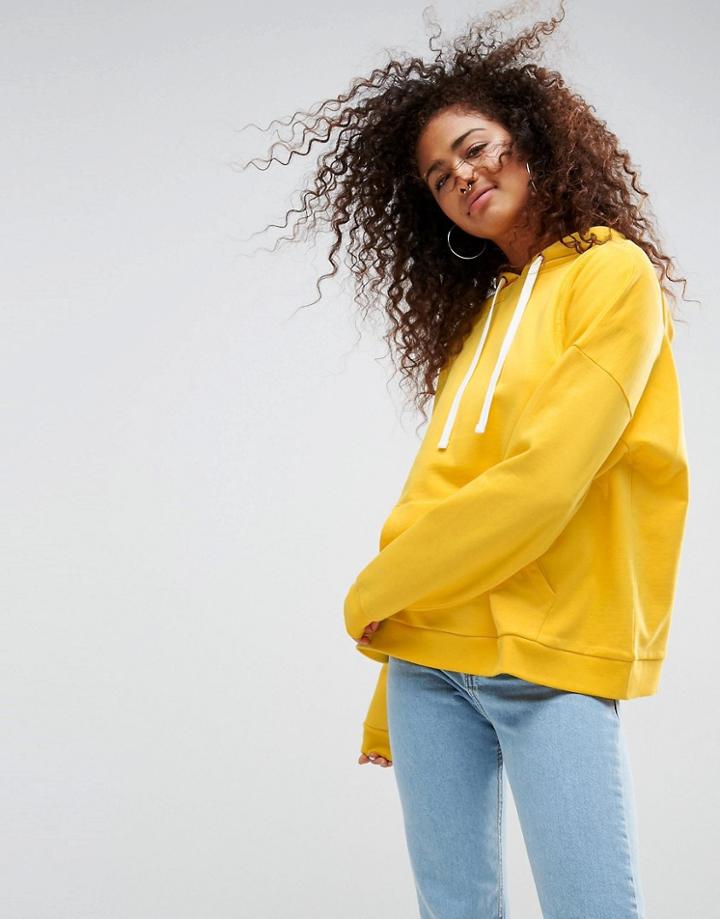 Asos Boxy Hoodie - Yellow