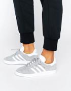 Adidas Originals Gray Gazelle Sneakers With Snake Effect Trim - Gray