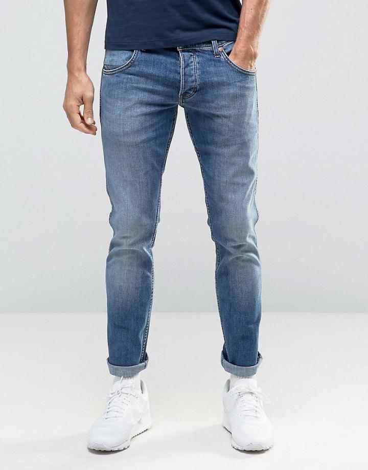 Wrangler Low Rise Slim Leg Jean In Blue What Blue Wash - Blue