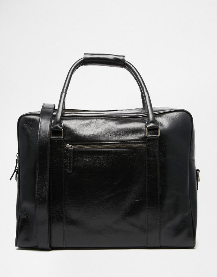 Royal Republiq Leather Duke Carryall In Black - Black