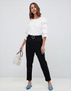 Minimum Belt Detail Peg Pants - Black