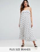 Diya Plus Maxi Dress With Overlay Top - White