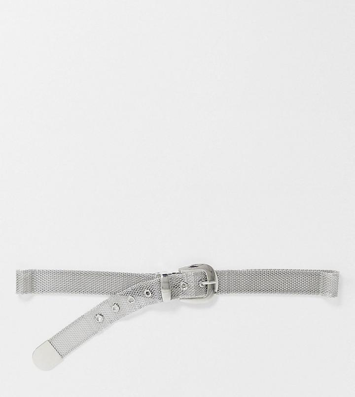 My Accessories London Exclusive Silver Mesh Waist And Hip Jeans Belt - Silver